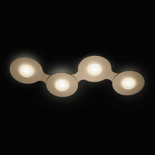 GROSSMANN Disc LED-taklampa, guldbrun, 4 lampor