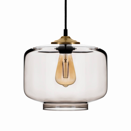 Hänglampa Tube med glasskärm rökgrå Ø 25 cm
