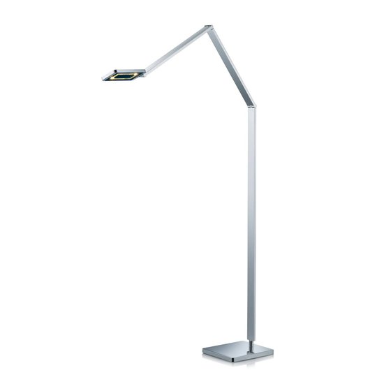 Smal LED-golvlampa Linus i krom