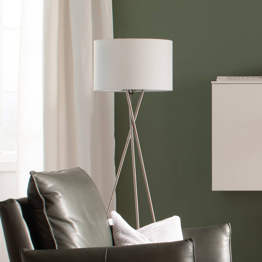 Schöner Wohnen Pina trebent golvlampa, vit