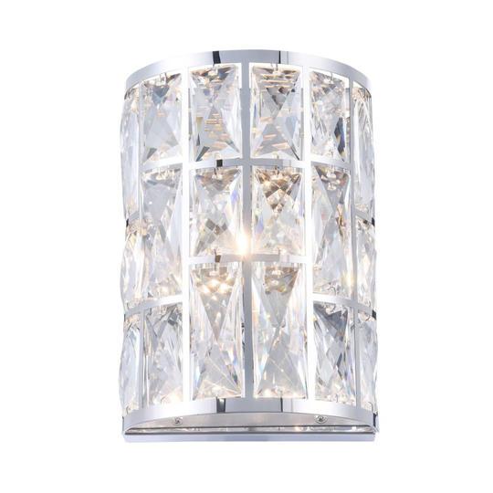 Gelid kristall vägglampa (Krom)