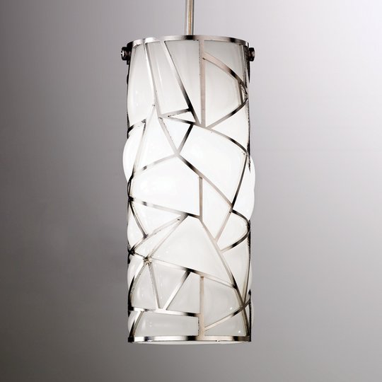 Vit hänglampa Orione i konstnärlig design