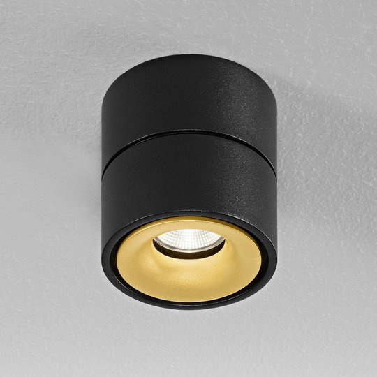 Egger Clippo LED-takspotlight, svart-guld, 3 000 K