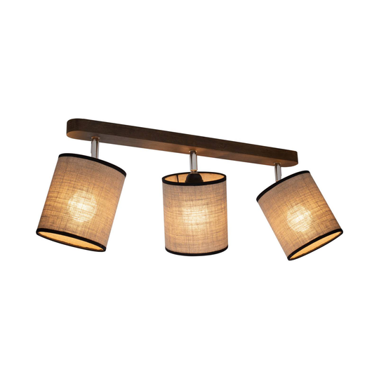 Takspotlight Tubo, tall, beige, 3 lampor