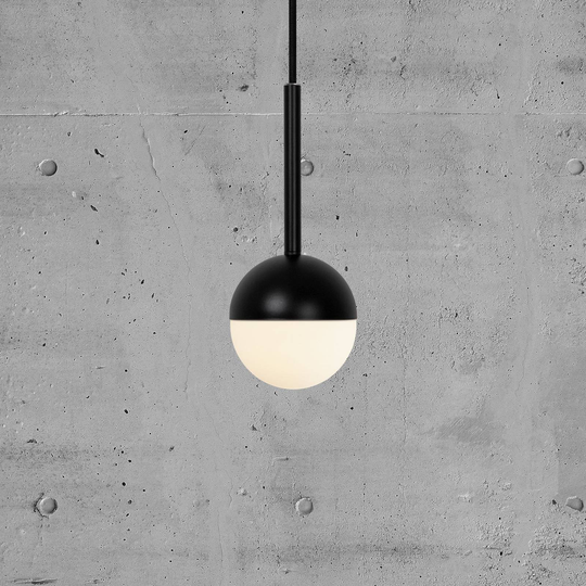 Hänglampa Contina av glas, 1 lampa, svart