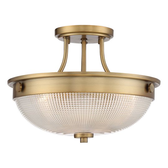 Taklampa Mantle med glasdiffusor, antikmässing