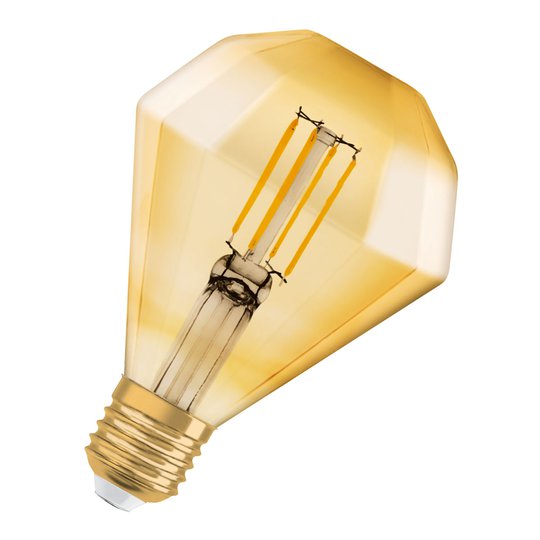 OSRAM LED-lampa E27 4,5W Vintage Diamond 825 guld