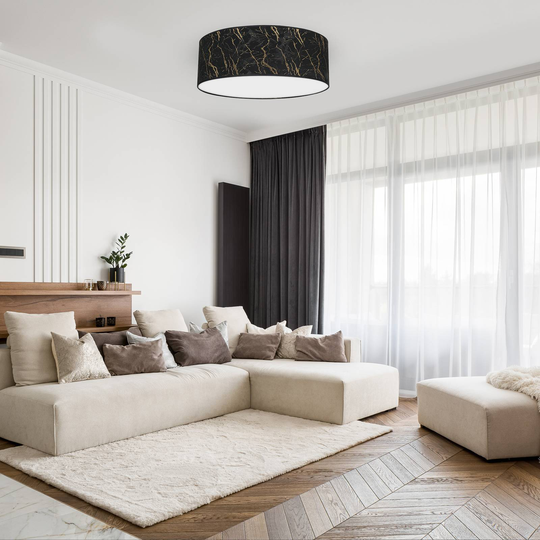 Taklampa Selma, svart-guld, Ø 50 cm