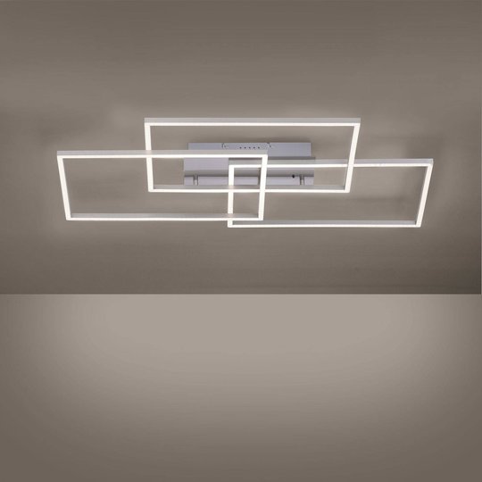 LED-taklampa iven, stål, 3 lampor, rektangel