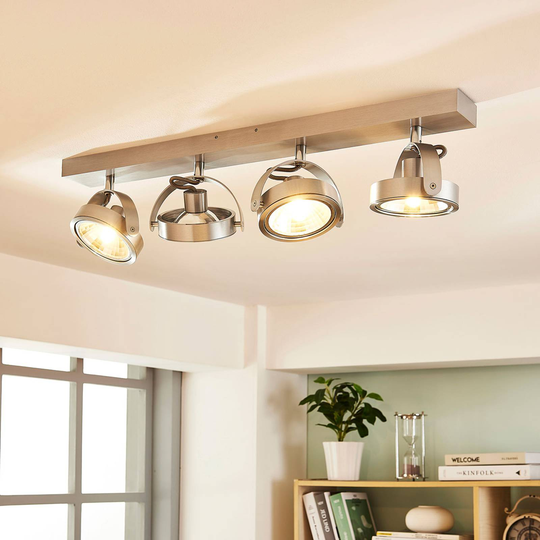 LED-taklampa Duena med 4 ljuskällor, aluminium