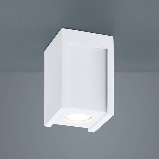 Helestra Pont downlight kantig, gips, vit inuti