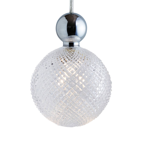 EBB & FLOW Uva L häng boll silver klar mini check