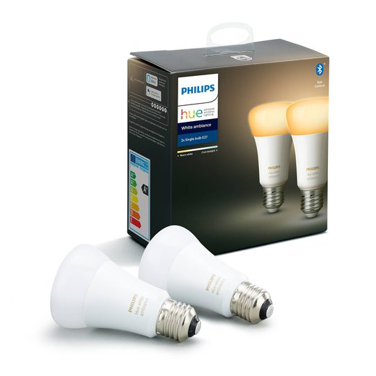 Philips Hue White Ambiance E27 8,5W, 2 stycken