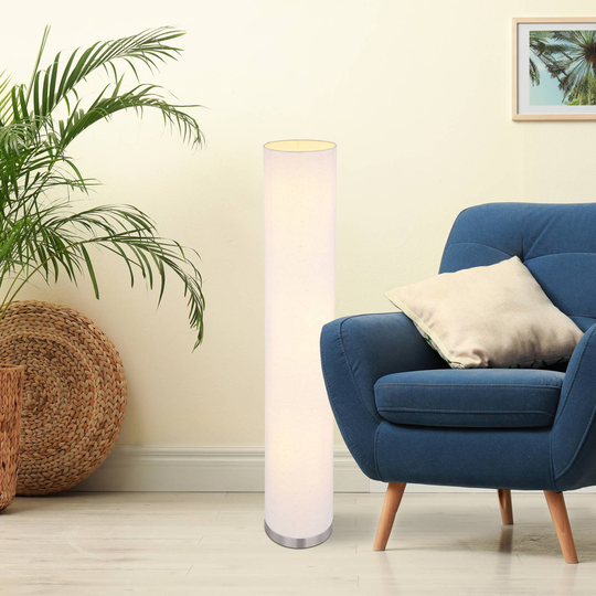 Golvlampa Ava, sandfärgad textilskärm