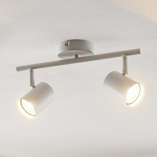 ELC Tomoki LED-taklampa, vit, 2 lampor