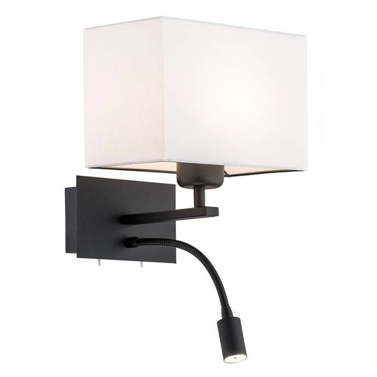 Textilvägglampa Harris läslampa svart/vit