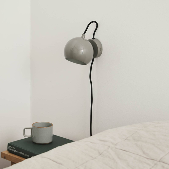 FRANDSEN Ball Magnet vägglampa grå blänkande