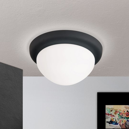 Taklampa Classico, svart/vit, Ø 22 cm