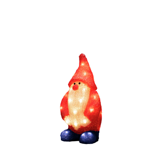 Tomte akryl 36cm 32 Led (Klar/Röd)