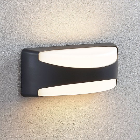 LED-utomhusvägglampa Neven, IP65, mörkgrå