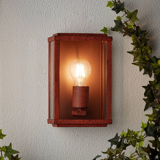 Utomhusvägglampa Gaia, rostfärgad