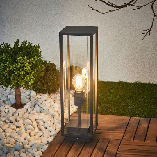 Glas-sockellampa Annalea, grafitgrå