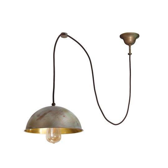 Hänglampa Circle decentrerad 1 lampa antikmässing