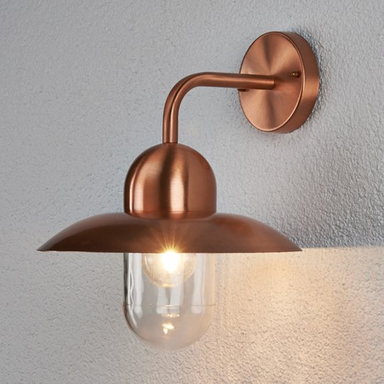 Utomhusvägglampa Camila, kopparfärg