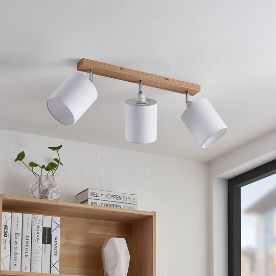 Lindby Imarin takspotlight, 3 lampor, vit