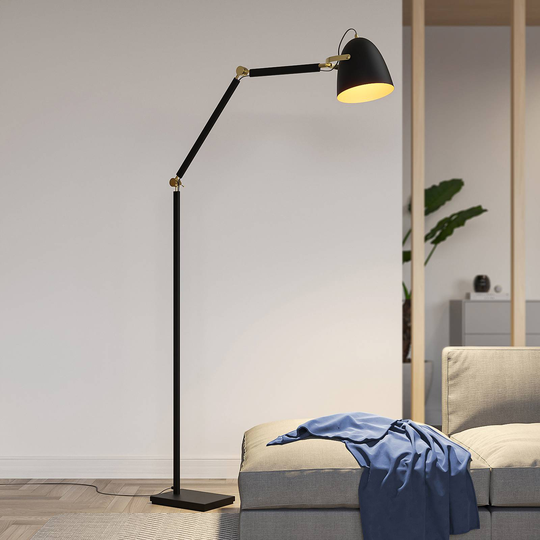 Lucande Nordin golvlampa svart/guld