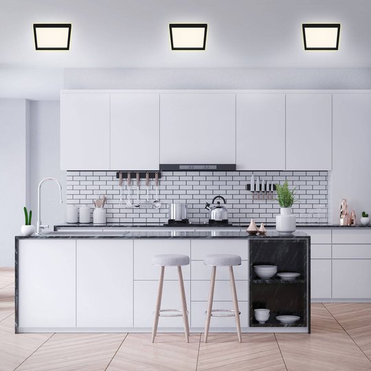 LED-taklampa 7362, 29 x 29 cm, svart
