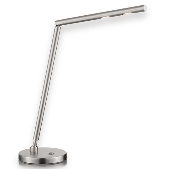 Förnicklad, tidlös LED-skrivbordslampa Glance