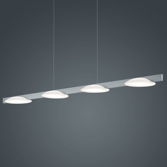Helestra Pole LED-pendellampa 4 lampor nickel