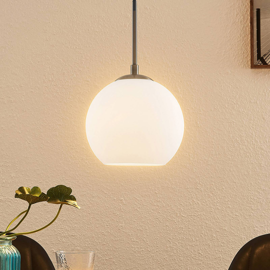 Lindby Jurian pendellampa opal nickel 1 lampa