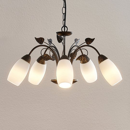 Lindby Isalie LED-hänglampa, 5 lampor