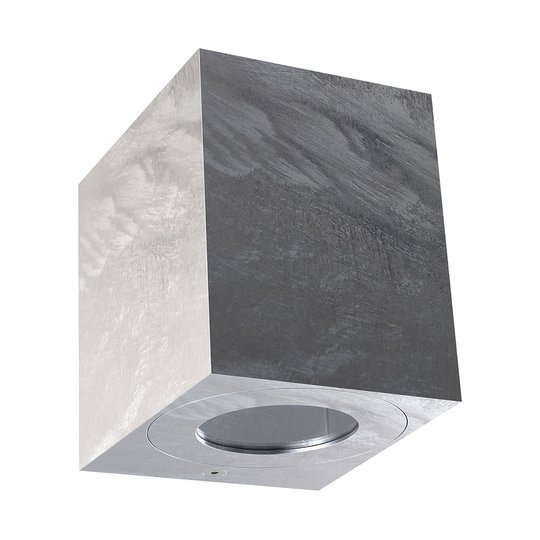 LED-utomhusvägglampa Canto Kubi 2, 10 cm, zink