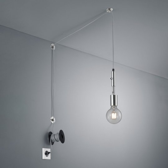 Hänglampa Stella decentrerad med kontakt nickel
