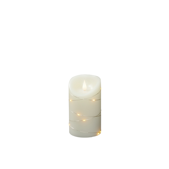 Vaxljus 7,5x13,5cm LED gr.vitt (Gräddvit)