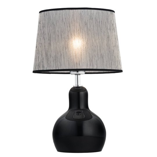 Bordslampa Lona med tygskärm, fot svart