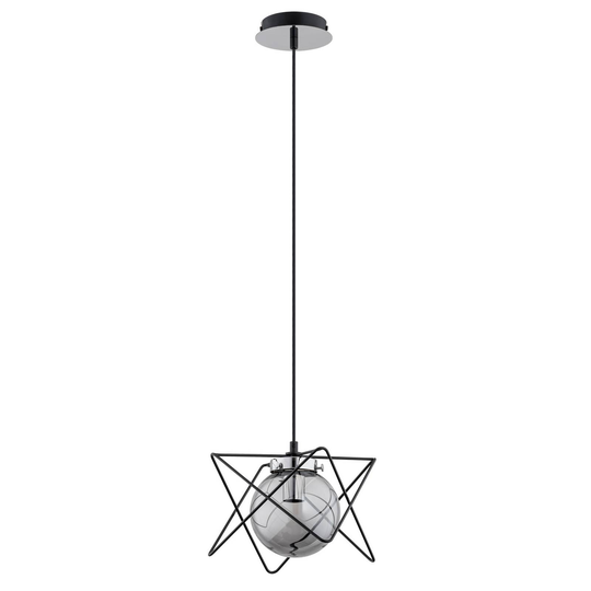 Hänglampa Sagard, 1 lampa, silver/svart