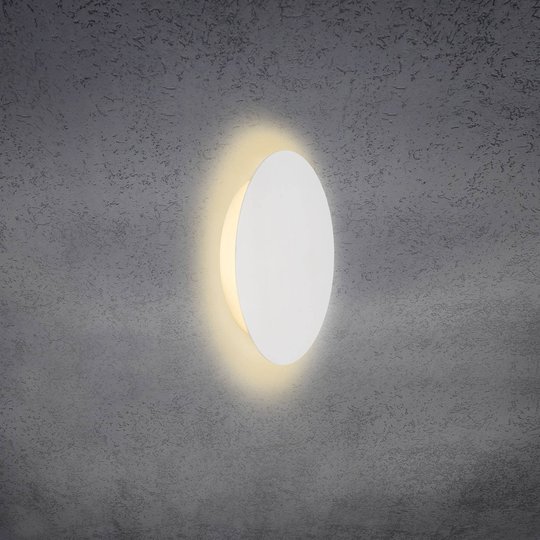 Escale Blade LED-vägglampa, matt vit, Ø 24 cm