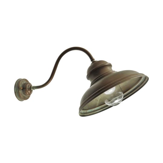 Utomhusvägglampa Mill 1591 mässing antik/klar