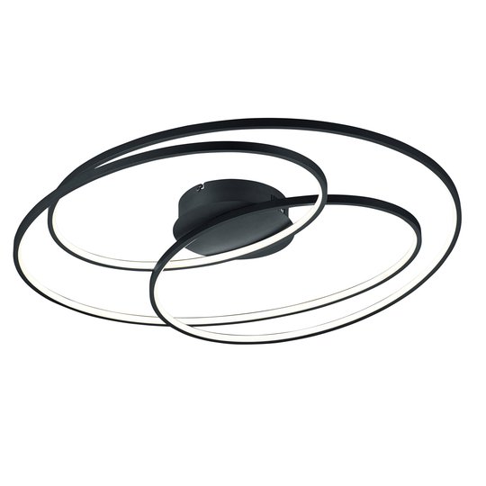 LED-taklampa Gale, 80 cm, svart matt