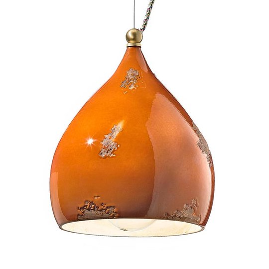 Hänglampa Federico av keramik, orange