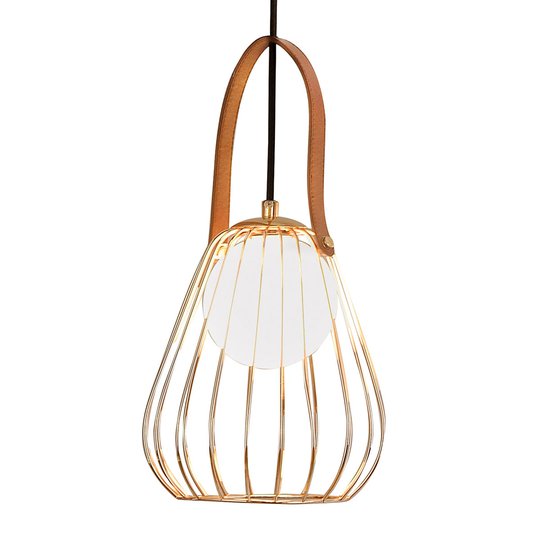 Hänglampa Levik med guldbur Ø 18 cm