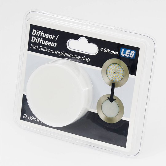 4-pack diffusortilägg till inbyggnadslampor 6,9 cm