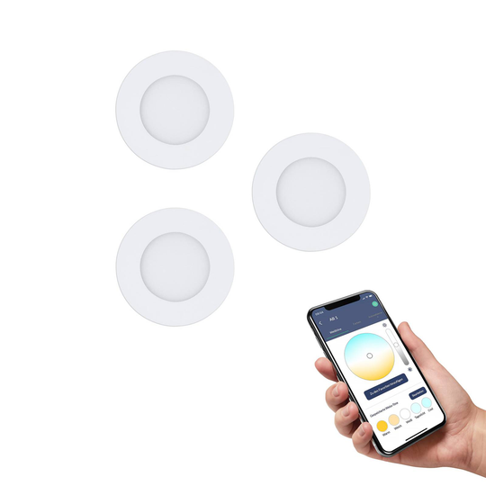 EGLO connect Fueva-Z inbyggnadslampa 3-pack vit