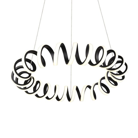 LED-pendellampa Curl, SwitchDim, svart