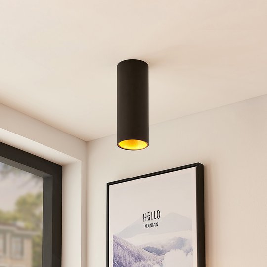 Arcchio Hinka taklampa, rund, 25,4 cm svart