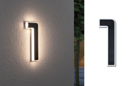 Solar Husnummer 1 IP44 (Svart)